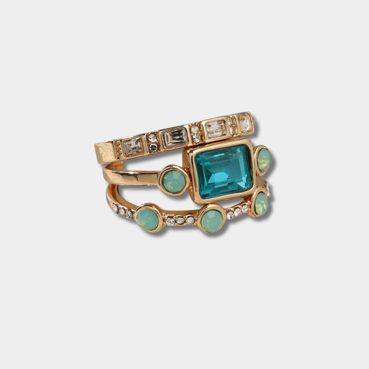 Herta – Vintage blå kristallringar – Eleganta kristallringar i retrostil