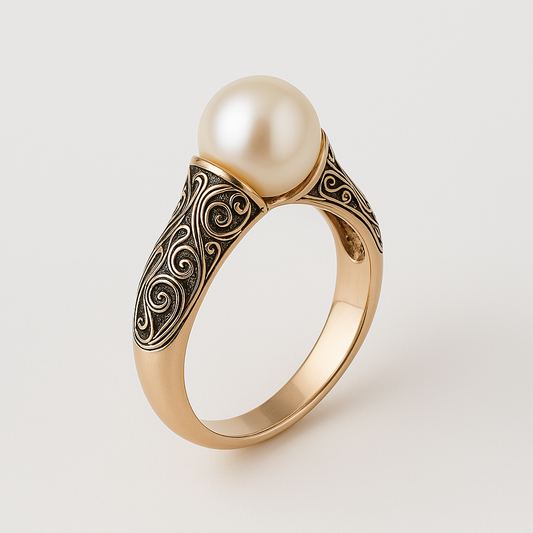 Theresia – Vintagepärlring i guld