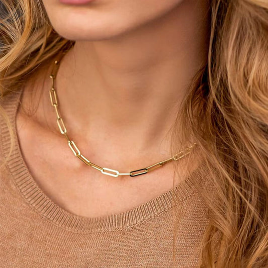 Halsband med papperclipslänkar