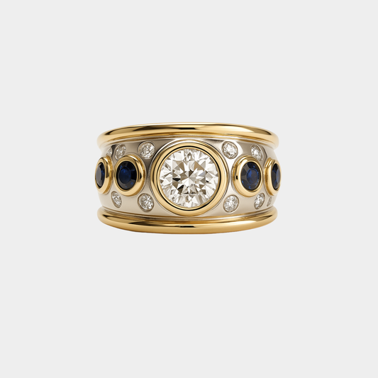 Barbara - Elegant Vintage-Guldinfattad kubisk zirkonia-ring