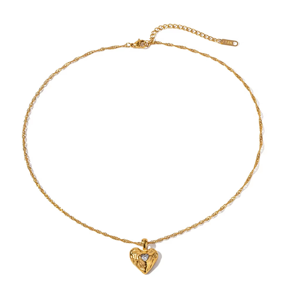 Lavahjärta halsband