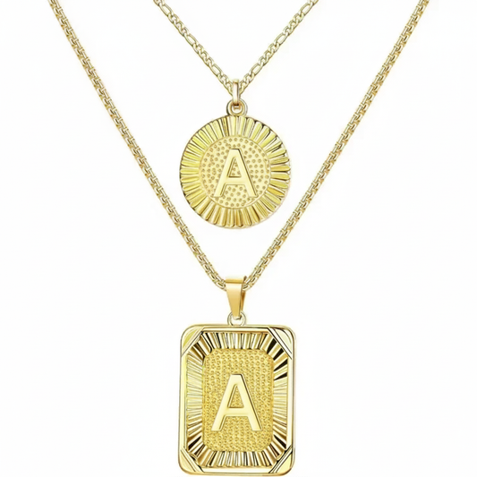 2-delat halsband med initialer i 18K guld
