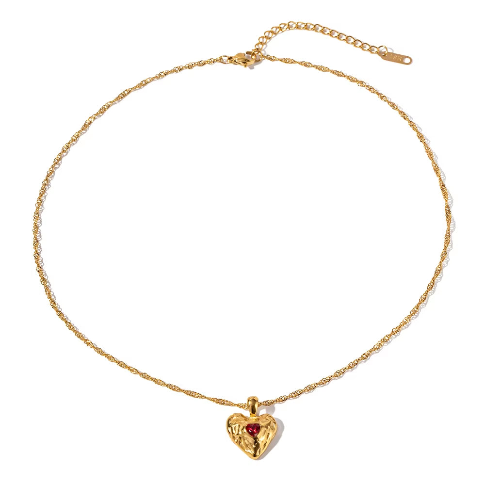 Lavahjärta halsband
