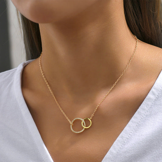 Dubbel cirkel statement halsband