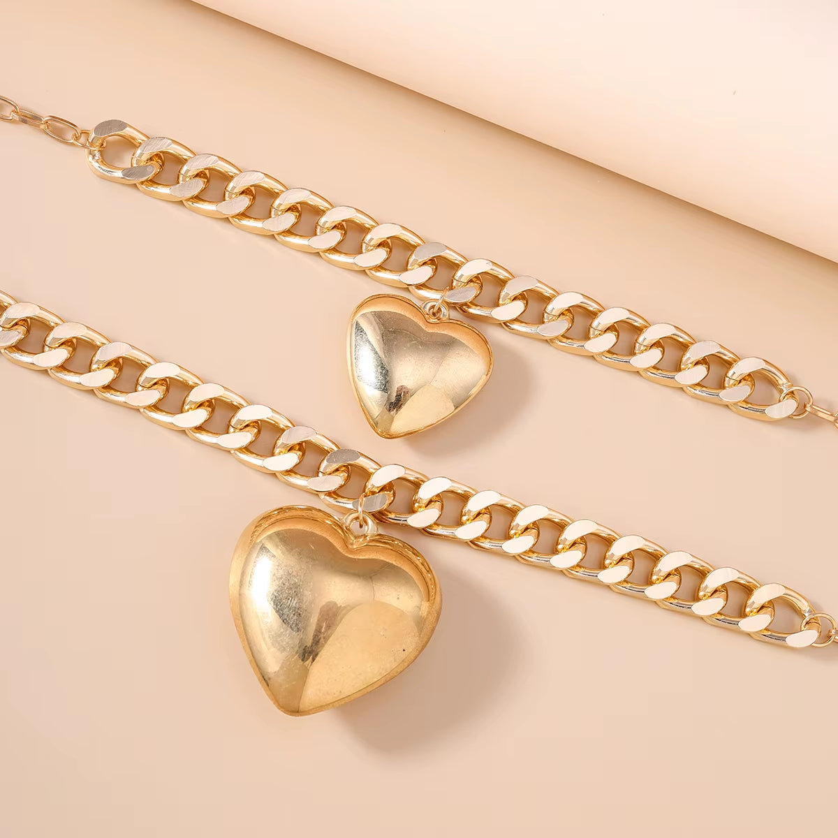 2-pack Stor Hjärtformad Statement Halsband