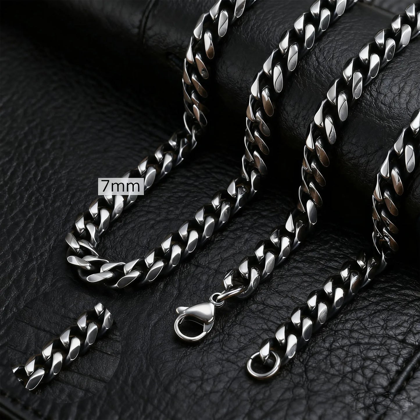 3-11MM Classic Cuban Chain Necklace for Men Women,Silver Black Gold Grey Color Stainless Steel Chains,Basic Punk Jewelry Gift