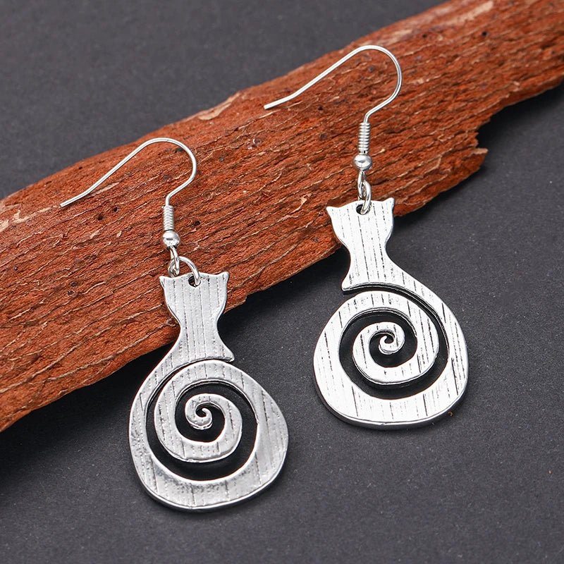 Retro kattspiral-örhängen – lekfulla stilfulla vintage-örhängen