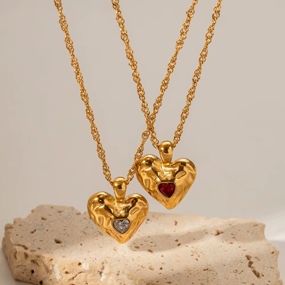 Lavahjärta halsband