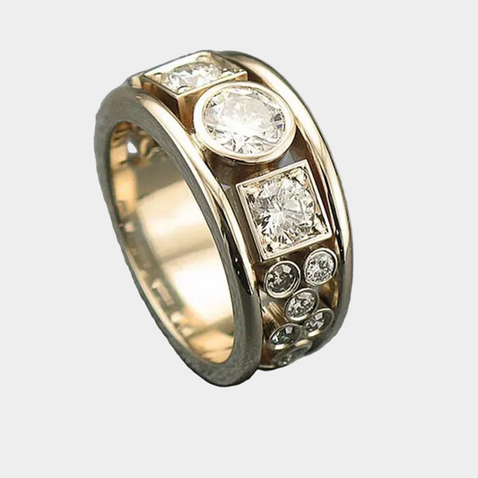 Felicitas - Vintage zirkonia-guldring med tidlös glans